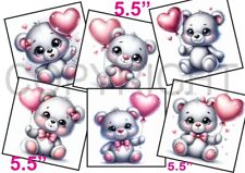 6 XL Card Toppers 5.5" Teddy