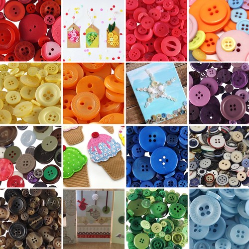 Mixed plastic buttons sewing - plastic,