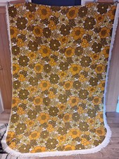 Floral Brown Mustard 1970s