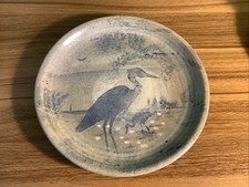 Lovely Handmade Salt Glaze Plate Cranes By Fortgombault Abbey Benedictine Monks