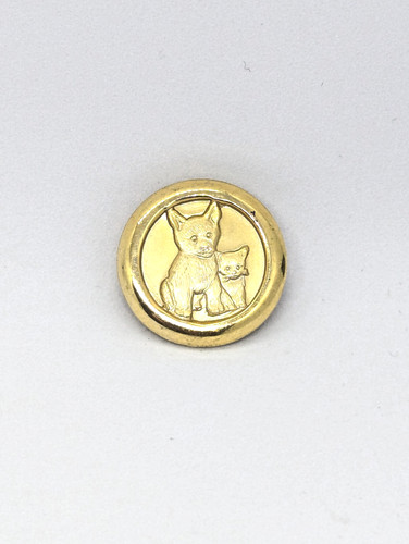 Vintage gold tone - , round