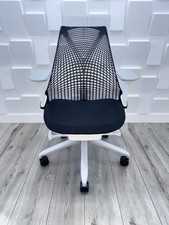 Fully Loaded HERMAN MILLER SAYL Office Chair in Black White Grey 4D Arms Lumbar