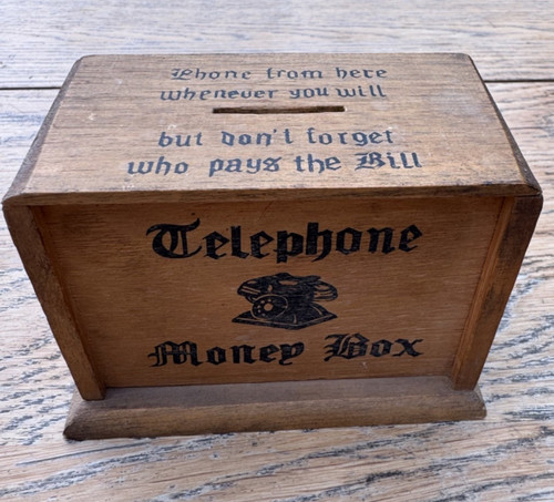 Vintage telephone money box - vintage,