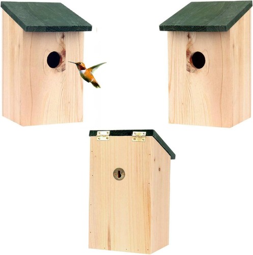 Wooden bird nesting box - x,