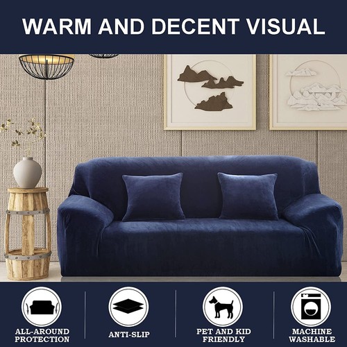 Velvet elastic stretch sofa - velvet,