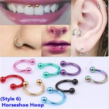 Nose Ring Lip Nose Rings Helix Tragus Lobe Ear Piercing Ring Surgical Steel Hoop