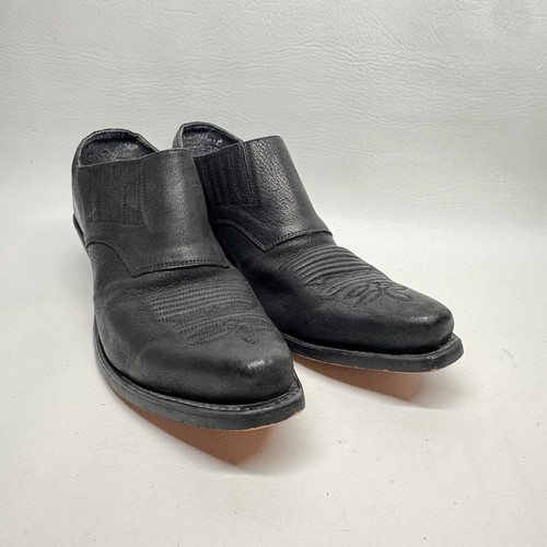 Black leather western pointed - western,