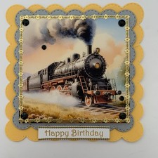 Train birthday Card Topper