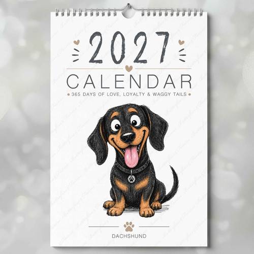 Dachshund 2027 calendar - 2027, a4