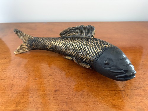 Vintage brass koi carp - brass,