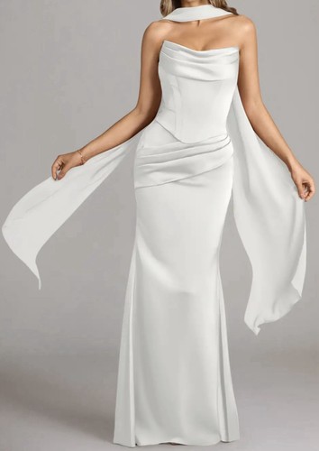 White strapless sleeveless - strapless,