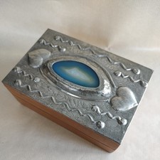 Aged Pewter and Agate Lidded