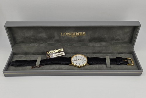 Boxed 9ct gold longines mens - boxed,