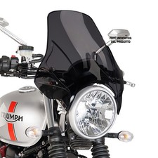 PUIG FAIRING UNIV. PLUS FOR TRIUMPH STREET TWIN 2018 DARK SMOKE