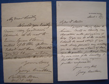 Two autograph letters (1841, 1873) signed by the botanist George Bentham