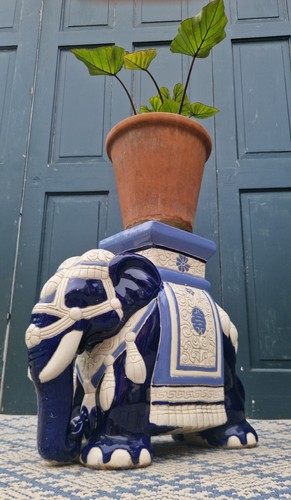Vintage ceramic elephant - ceramic, plant