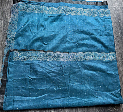 Women blue saree with - blue,