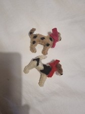 Two Needle Felted Dog Brooches