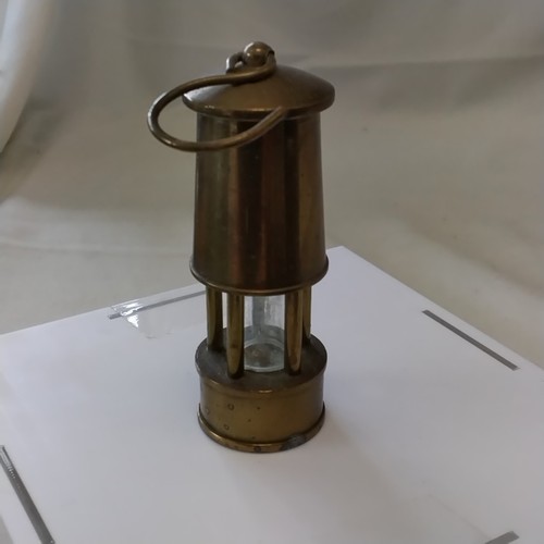 Miniature brass miners lamp - brass,