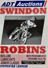 Swindon speedway programme - speedway,