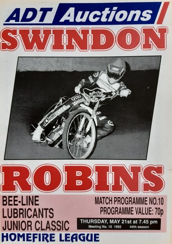 Swindon speedway programme - swindon,