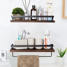 2Pack Wall Mounted Brown Wood