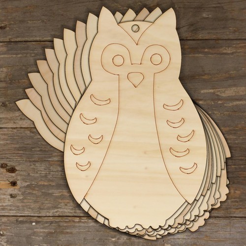10x wooden owl perching - wooden,