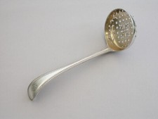 Victorian Silver Old English Bead Pattern Sugar Sifter Ladle. George Adams. 1866