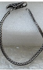 Authentic Sterling Silver 19cm TROLLBEADS bracelet & lace clasp/lock.New & pouch