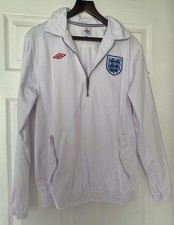 Vintage Umbro England White Training Drill Top Quarter Zip 2000’s Size Medium