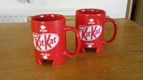 Pair vintage kit kat mugs - of,