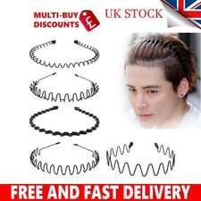 Black metal sports hairband - black,