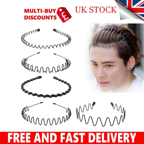 Black metal sports hairband - metal,