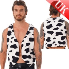 UK Men Cowboy Waistcoat Cow