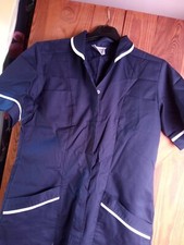 NAVY BLUE NURSE TUNIC 1 &2 PAIRS OF NAVY TROUSERS Meltemi SIZE 14 ELASTICATED WA