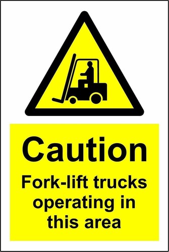Warning caution fork lift - warning,