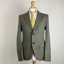 Jack Wills Fox Tweed Blazer Jacket Men's Medium Light Green Check Country Sport