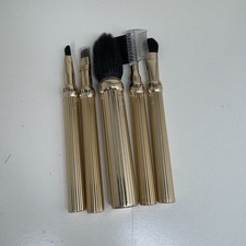 VINTAGE CHRISTIAN DIOR TRAVEL GOLD TONE MAKE UP BRUSHES IN POUCH RARE VINTAGE