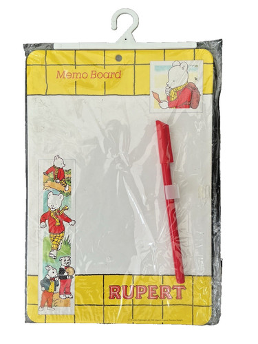 Rupert bear memo board and - rupert, pen