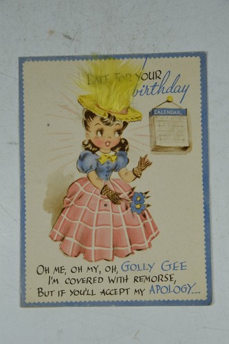 Vintage birthday greeting card - vintage,