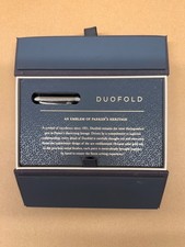 Parker Duofold Prestige Fountain Pen Centennial Ruthenium Chiselled Chrome Trim