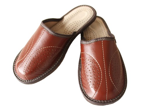 Men leather slippers slip - leather,