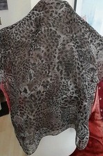 Brown and Black Animal Print Scarf