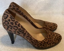 Ladies Russel & Bromley Leopard Print Leather Heel Shoes Size EUR 39 UK 5.5
