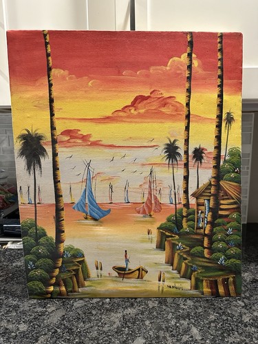 Vtg haitian folk - folk, art
