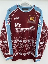 West Ham United Christmas Jumper Classic Football Shirts Mr Snowman Mens Medium