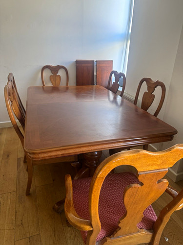 Extending wooden dining - dining, table