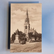Weymouth Postcard C1915 Victoria Statue & St John's Parish Church Dorset