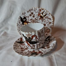 Antique 19th Century Bone China Cup Saucer Plate Trio 