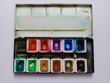 Vintage (1980s) Watercolour Paint Box Used Brand Pelikan 